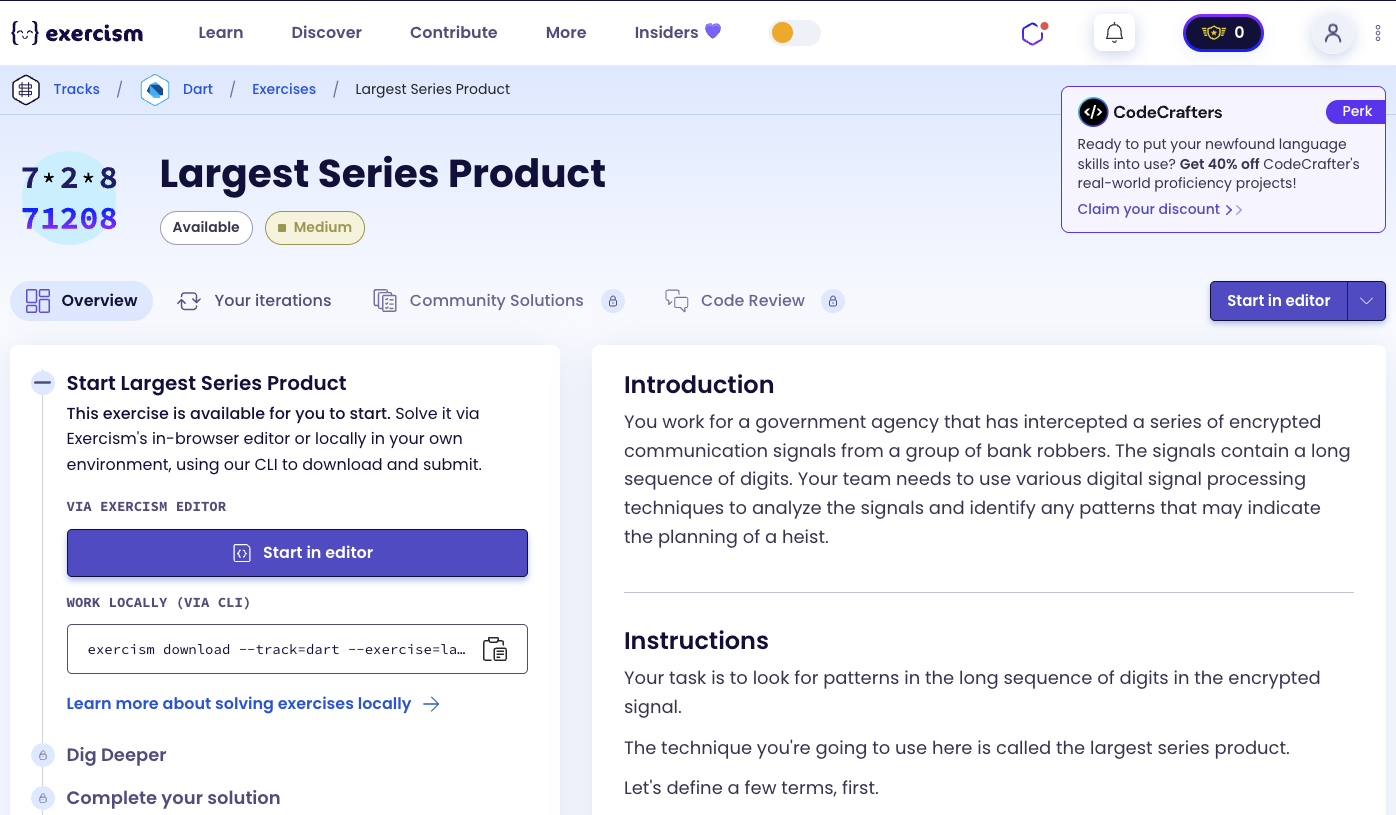 Largest Series Product Exercise