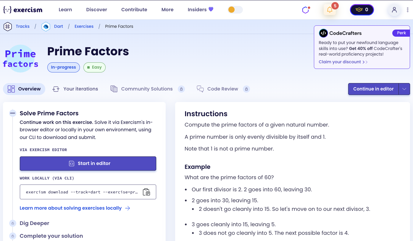 Prime Factors Exercise
