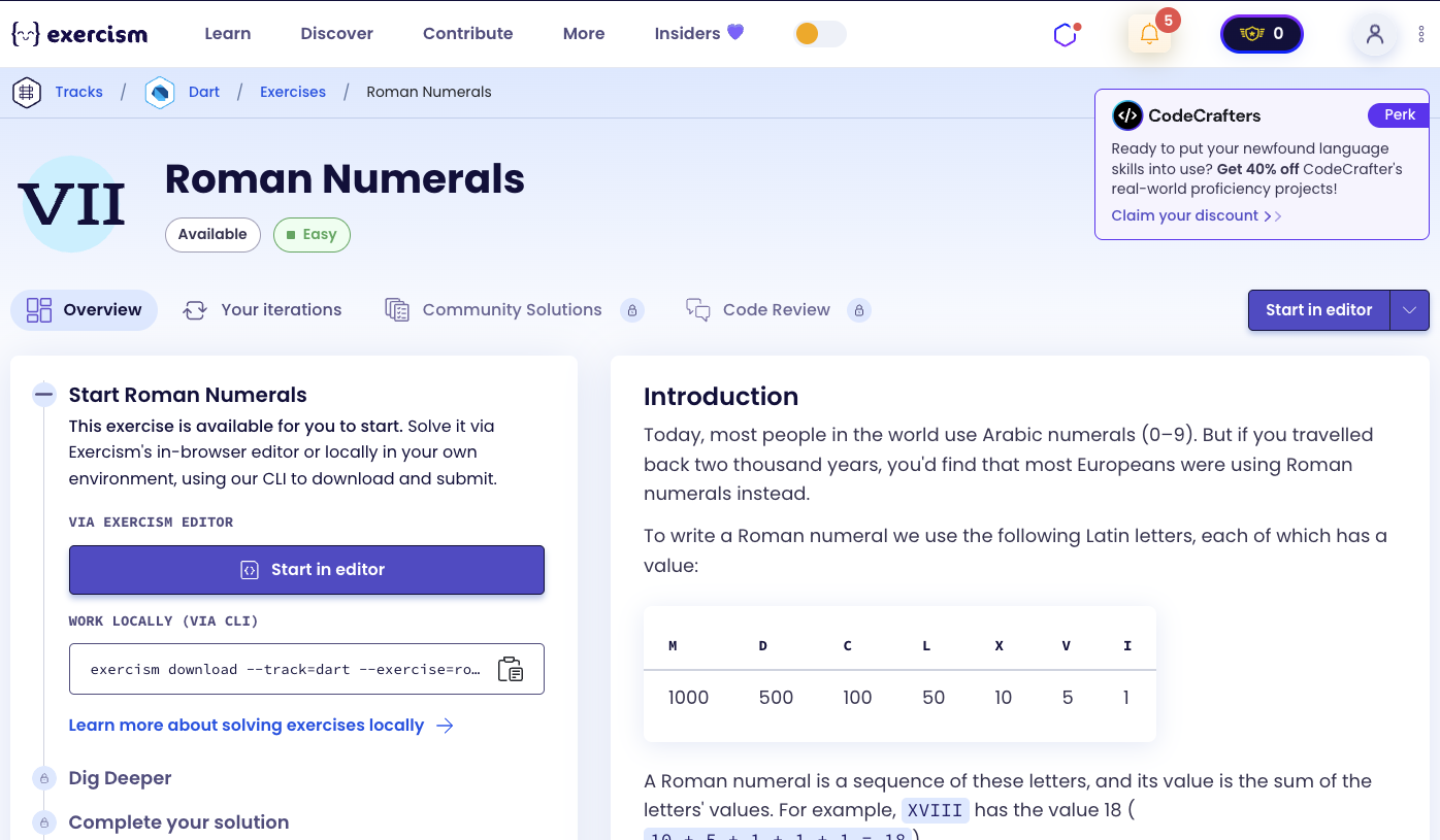 Roman Numerals Exercise